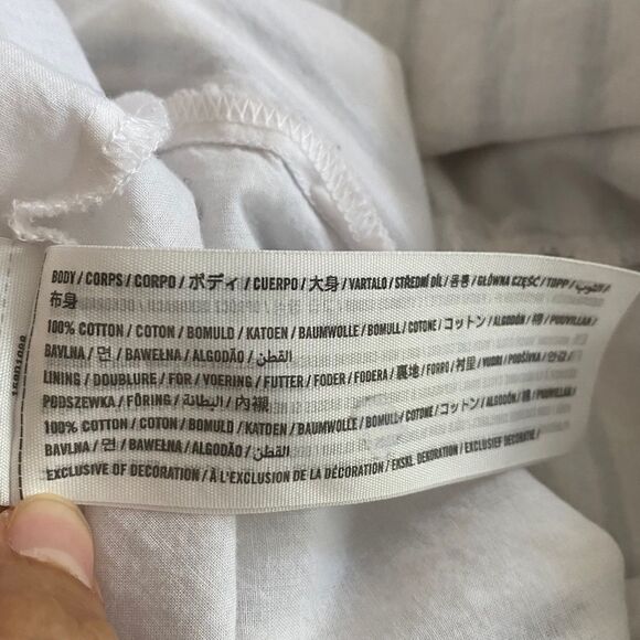 Abercrombie & Fitch White Blue Striped Wrap Ruffle Mini Dress - Picture 8 of 9